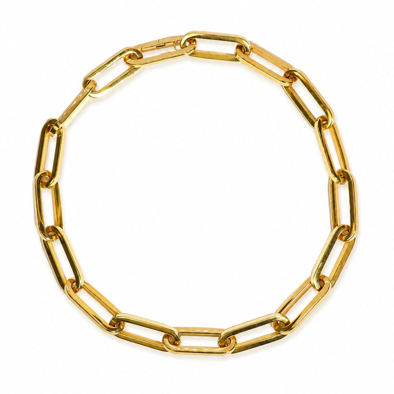 AFJ Gold Collection - Large Rectangular Paperclip Link Necklace