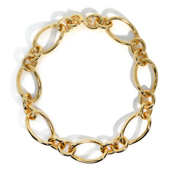 AFJ Gold Collection Mixed Link Chain Necklace 18K Yellow Gold