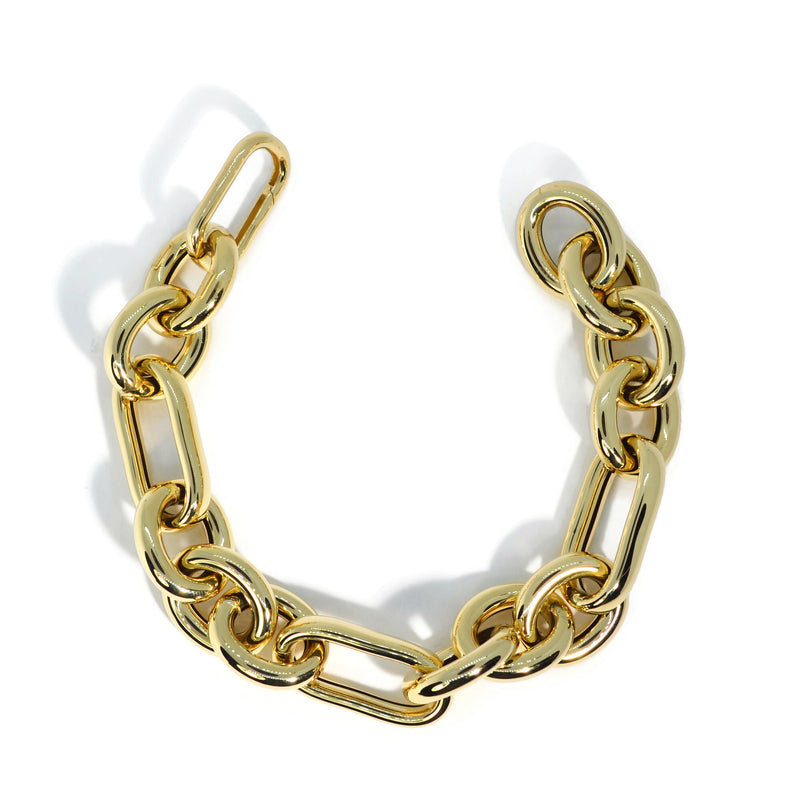 thumbnail image 2 of MEVECCO Bracelet For Women Gold Paperclip Chain Oval Link 14K Gold 2 of 10