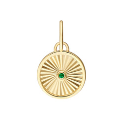 afj-gold-collection-round-fluted-disc-charm-emerald-yellow-gold-DMF044G1
