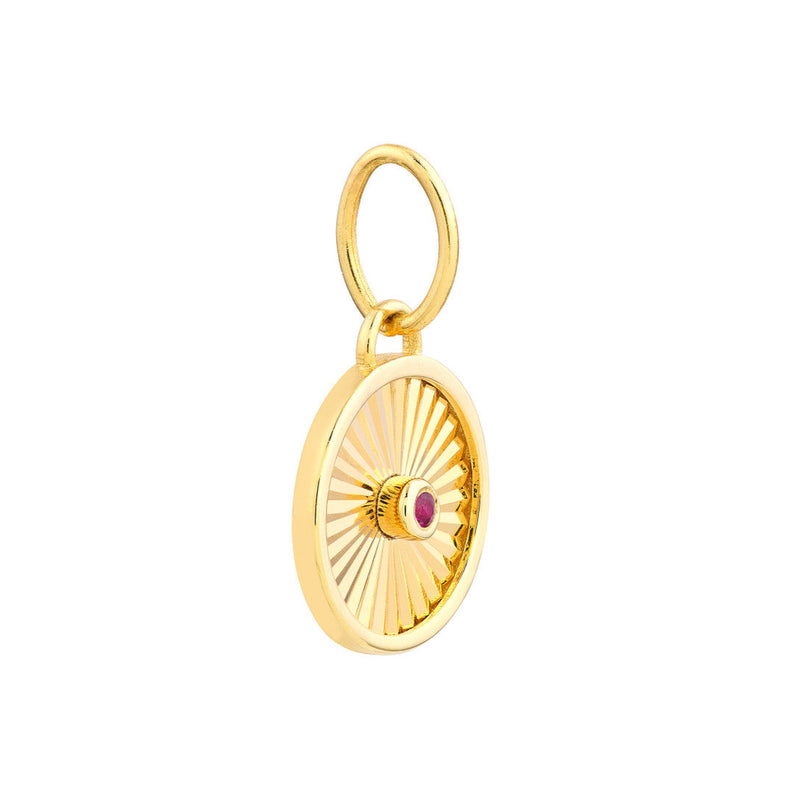 afj-gold-collection-ruby-fluted-disc-charm-yellow-gold-DMF0442G1