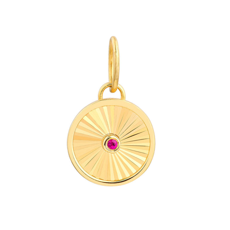 afj-gold-collection-ruby-fluted-disc-charm-yellow-gold-DMF0442G1