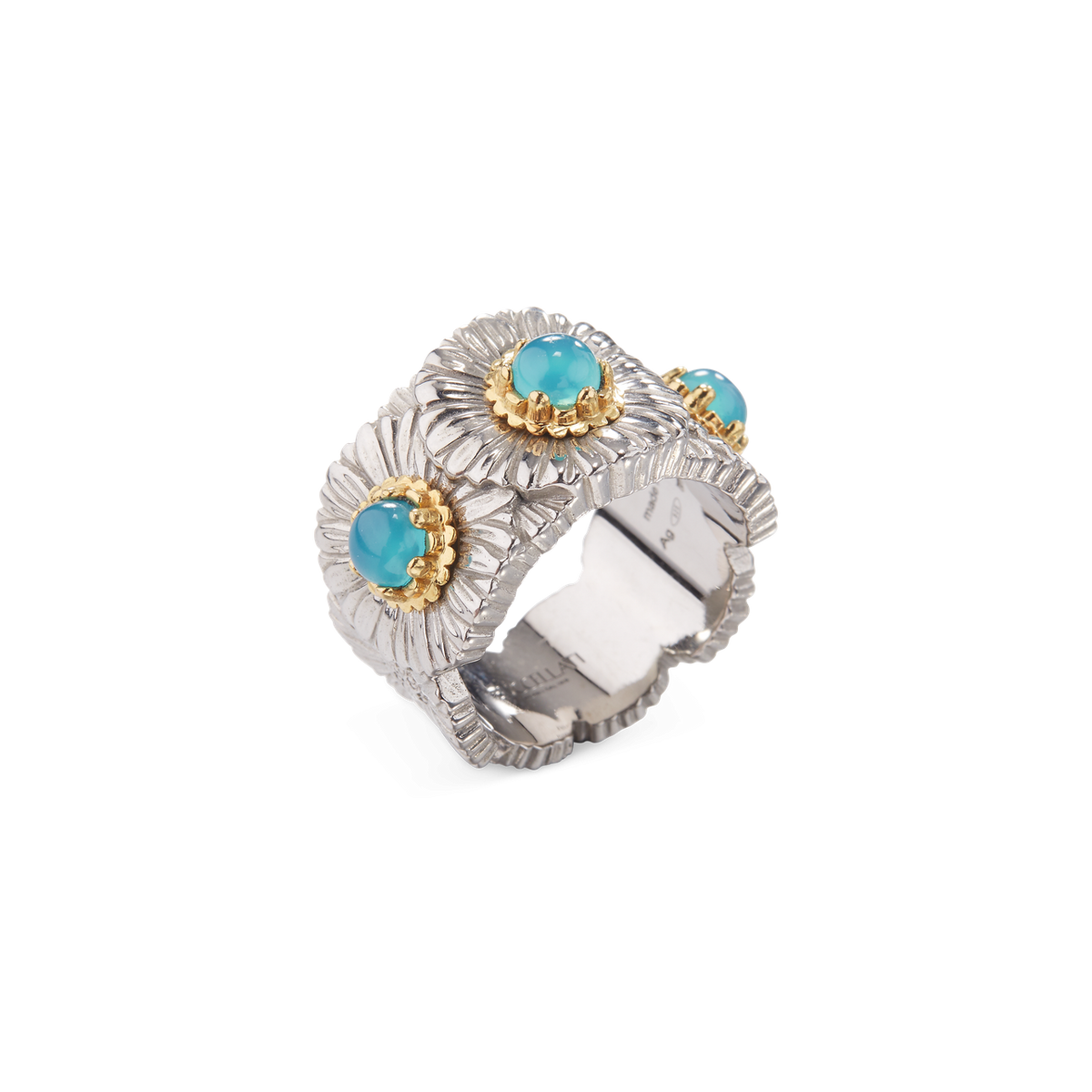 Buccellati - Blossoms Daisy - Eternelle Band Ring with Blue Agate