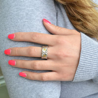 Buccellati - Blossoms Daisy - Band Ring, Sterling Silver with Gold Accents