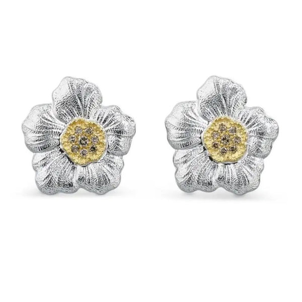 buccellati-blossoms-gardenia-button-earrings-brown-diamonds-sterling-silver-gold-accents-jagear012282