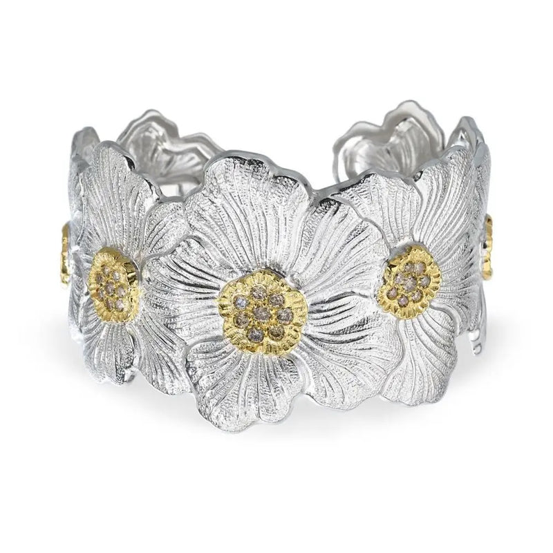 buccellati-blossoms-gardenia-cuff-bracelet-diamonds-silver-gold-accents-JAGBRA012181