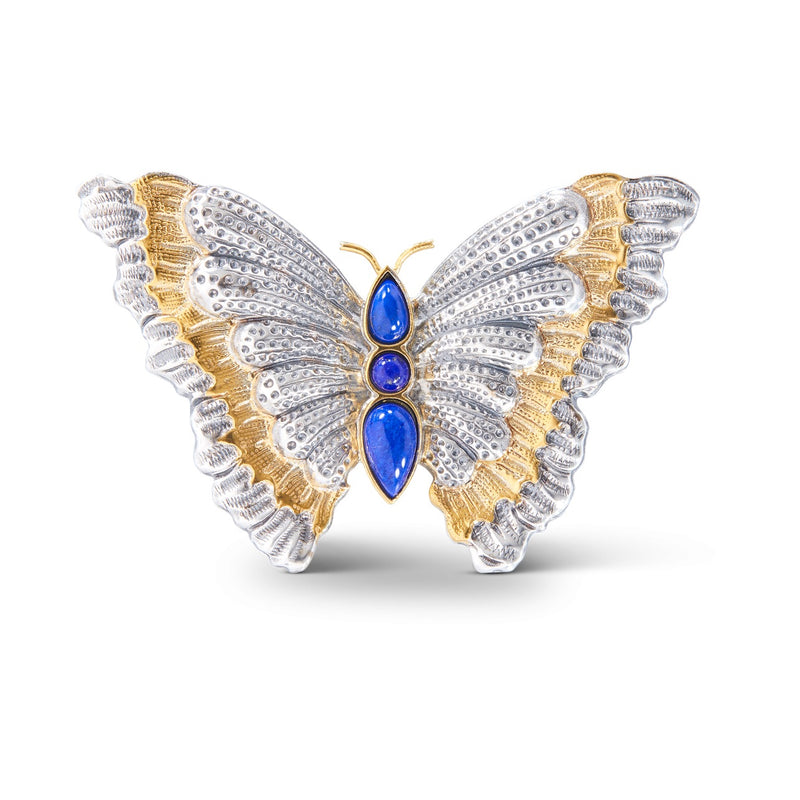 Buccellati - Blossoms Venezia - Butterfly Brooch with Lapis Lazuli, Sterling Silver with Gold Accents