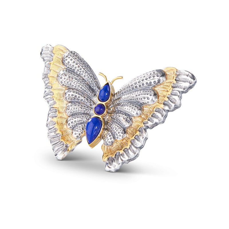 Buccellati - Blossoms Venezia - Butterfly Brooch with Lapis Lazuli, Sterling Silver with Gold Accents