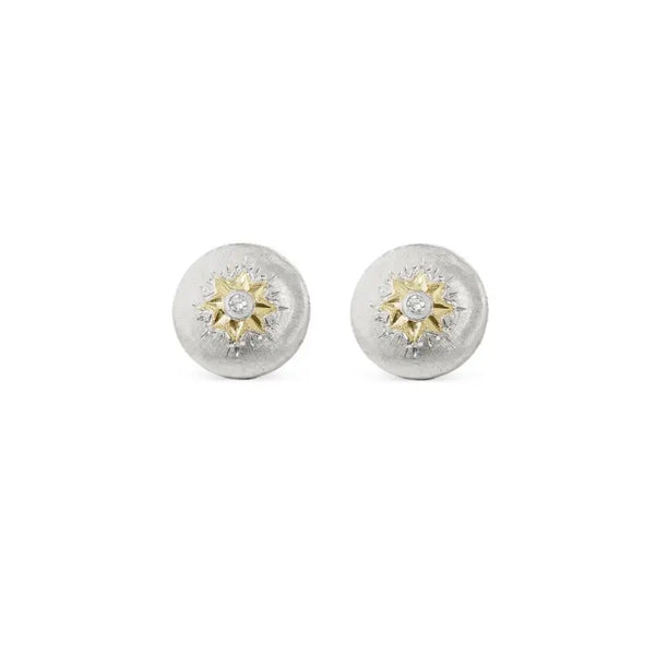 Buccellati - Macri Classica - Button Earrings with Diamonds, 18k White Gold