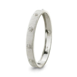 Buccellati - Macri Classica - Bangle Bracelet with Diamonds, 18k White Gold, 8 mm