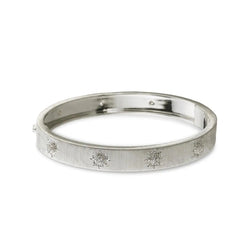 Buccellati - Macri Classica - Bangle Bracelet with Diamonds, 18k White Gold, 8 mm