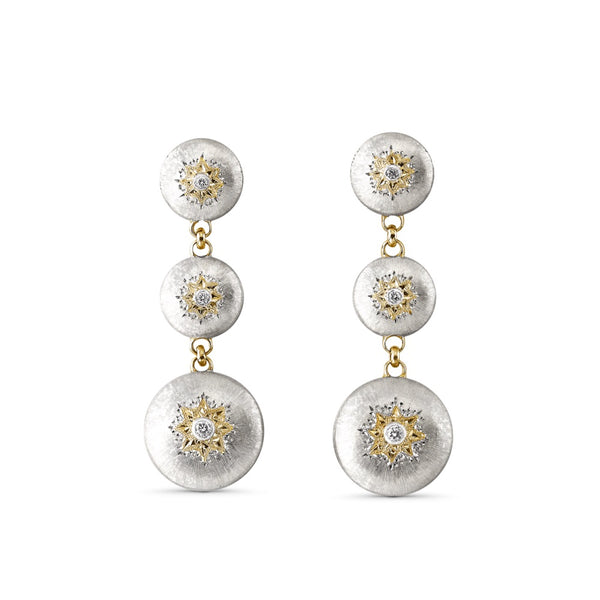 Buccellati - Macri Classica - Drop Earrings with Diamonds, 18k White and Yellow Gold
