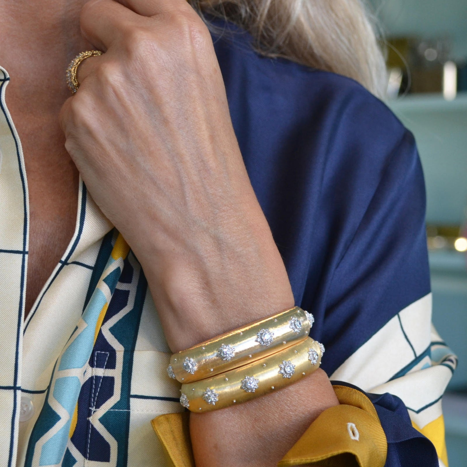 Buccellati - Macri - Cuff Bracelet with Diamonds, 18k Rose and
