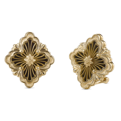 Buccellati - Opera Tulle - Button Earrings with Black Onyx, 18k Yellow Gold