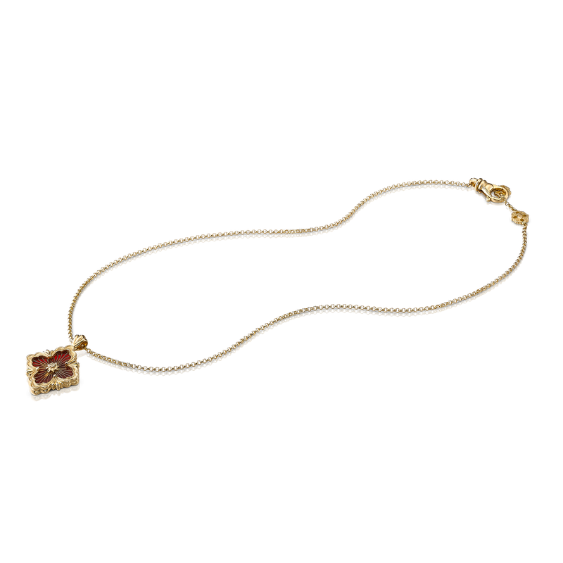 Opera Tulle Buccellati - Opera Tulle - 大教堂红珐琅吊坠项链,18k 黄金 – AF Jewelers