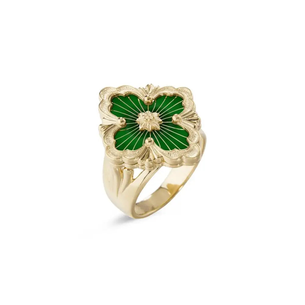 Buccellati - Opera Tulle - Ring with Green Enamel, 18k Yellow Gold – AF  Jewelers