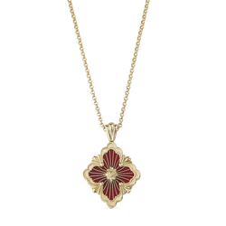 ブチェラッティ Opera Tulle レッドエナメル ネックレス Buccellati - Opera Tulle - Pendant Necklace with Cathedral Red
