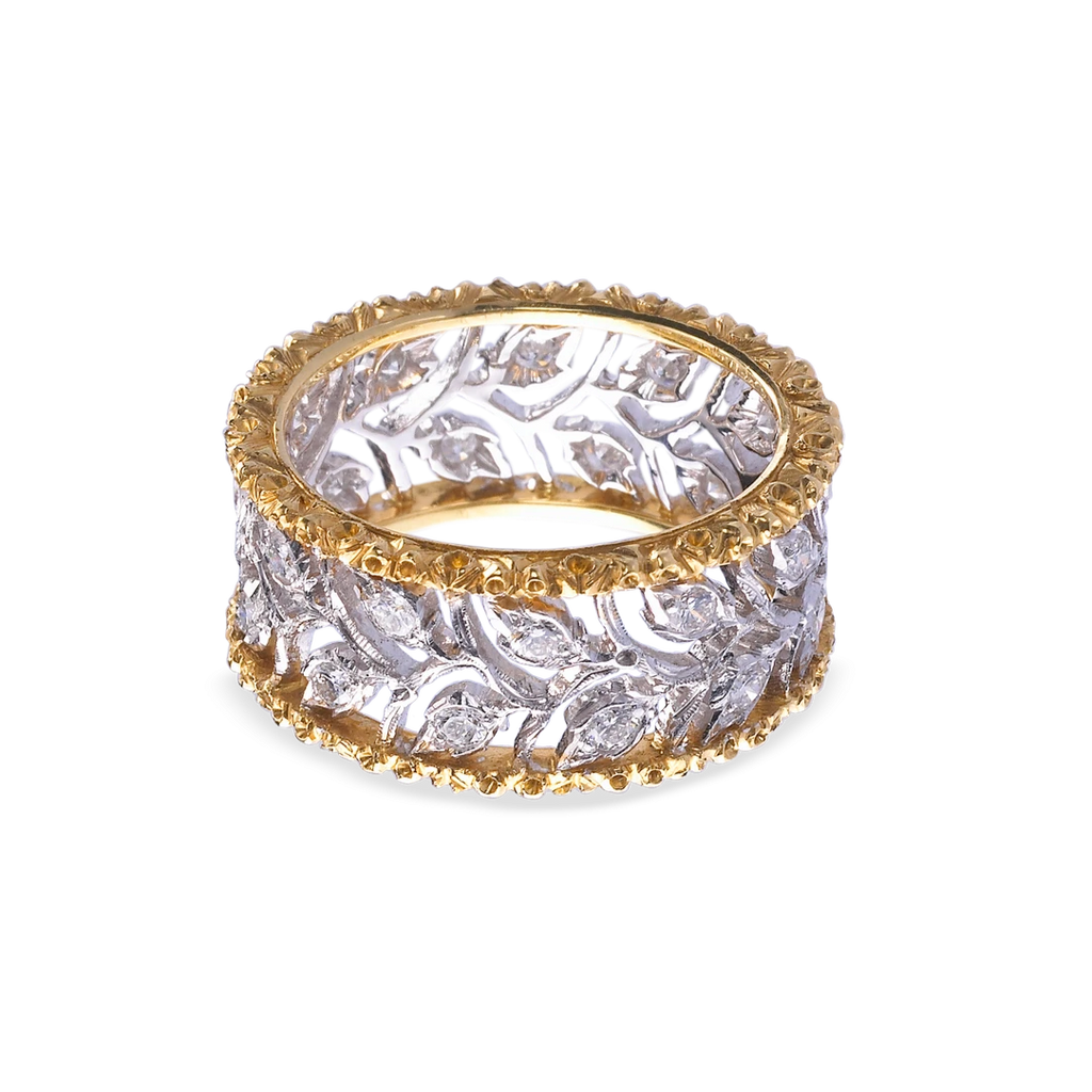 h*r様 【★イタリアミラノ製★】FEDERICO BUCCELLATI シルバ Buccellati - Ramage - Eternelle Band Ring with Diamonds, 18k White