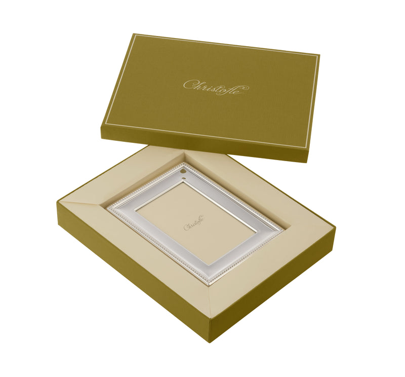 Christofle Paris - Perles - Silver Plated Picture Frame 3" x 5"