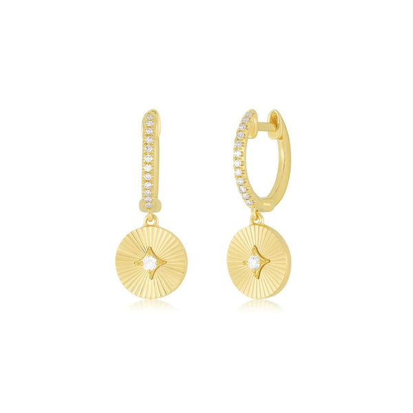 ef-collection-14k-yellow-gold-yg-fluted-disc-diamond-huggie-earrings-EF-61709