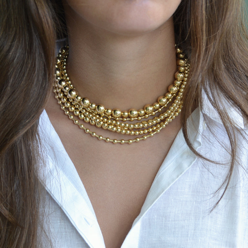 Karen Lazar - Edge Signature Yellow Gold Filled Bead Necklace