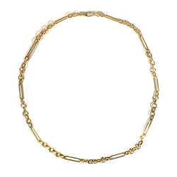 lionheart-trombone-7-rings-medium-albert-link-chain-necklace-yellow-gold-LH-7RINGM20