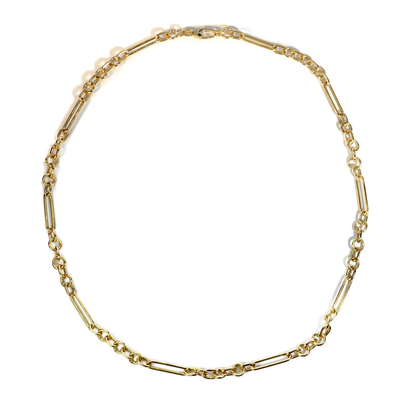 lionheart-trombone-7-rings-medium-albert-link-chain-necklace-yellow-gold-LH-7RINGM20