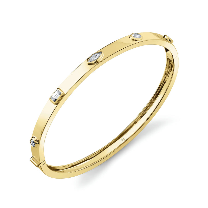 norman-silverman-bangle-with-fancy-shape-diamonds-18k-yellow-gold-B4231