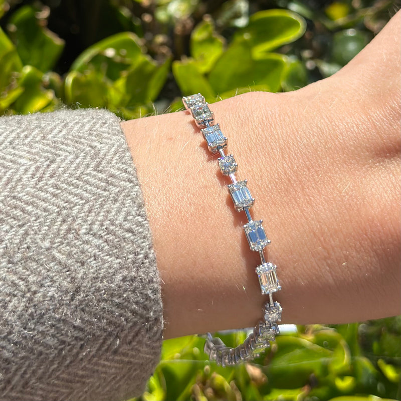Norman Silverman - Mixed Shape East-West Diamond Bracelet, 18k White Gold
