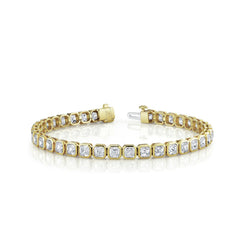 norman-silverman-bezel-set-asscher-cut-diamond-bracelet-18k-yellow-gold-B3137