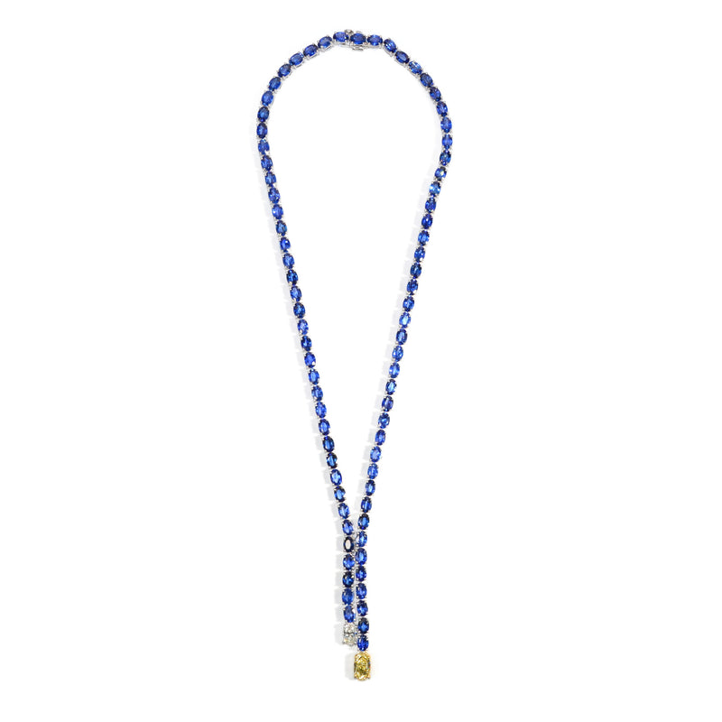 norman-silverman-blue-sapphire-lariat-necklace-18k-white-gold-N4210