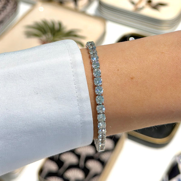 norman-silverman-diamond-tennis-bracelet-18k-white-gold-12-carats-B4069