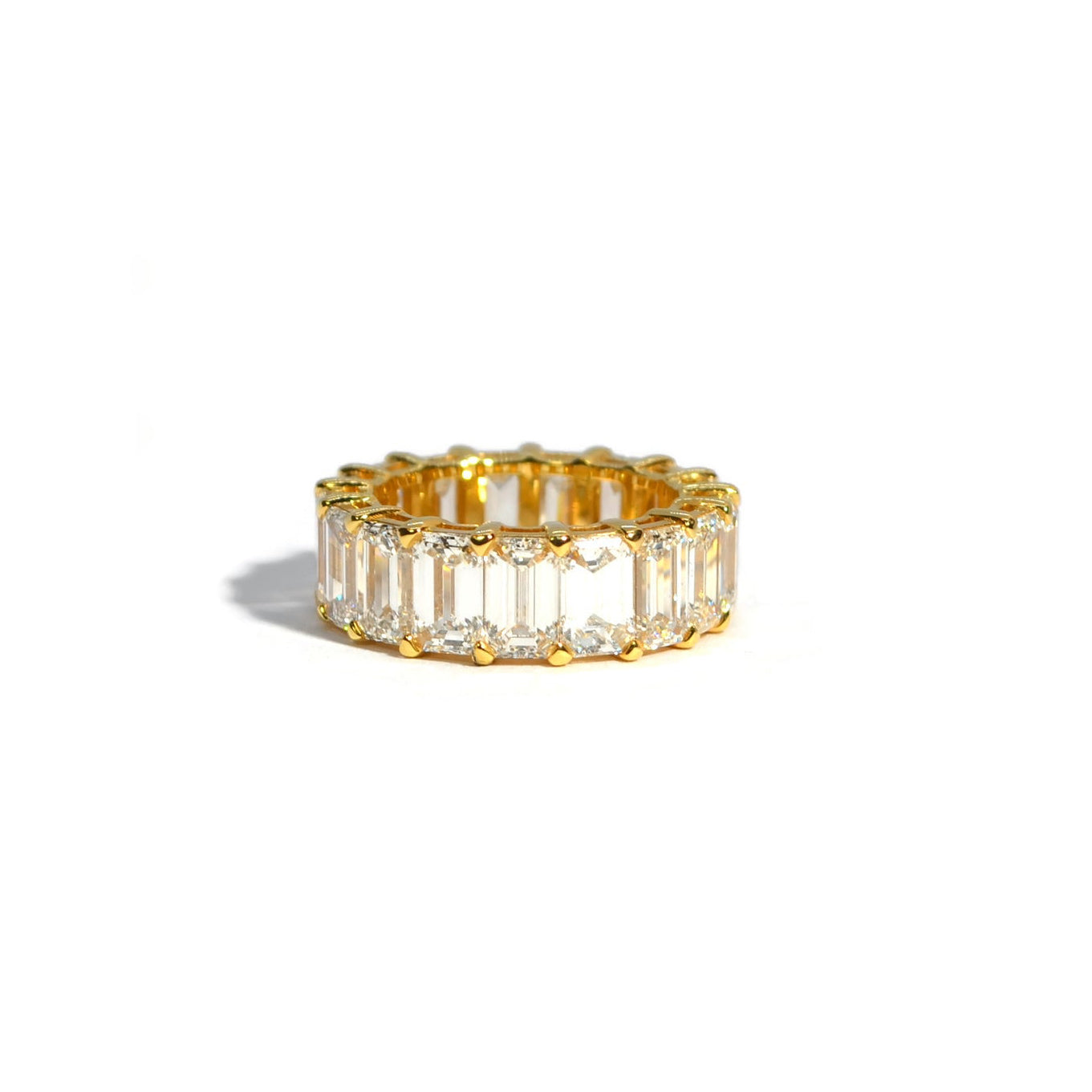 Norman Silverman - Emerald-cut Eternity Diamond Ring, 18k Yellow Gold ...