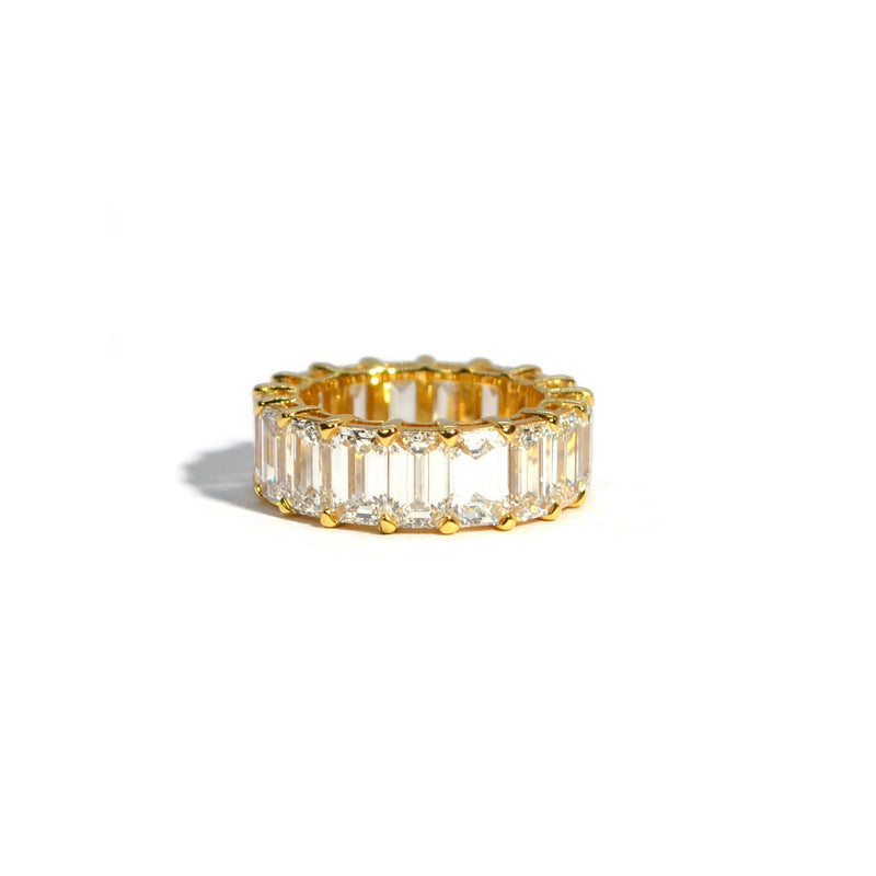 norman-silverman-emerald-cut-diamond-eternity-band-18k-yellow-gold-F22590