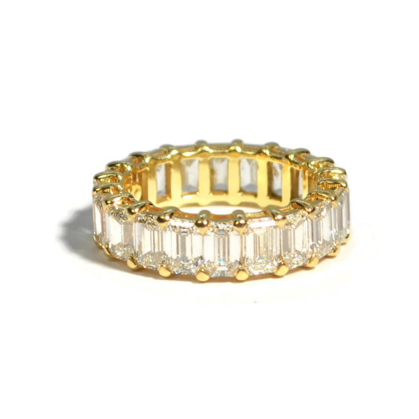 norman-silverman-eternity-band-ring-emerald-cut-diamonds-yellow-gold-F22282