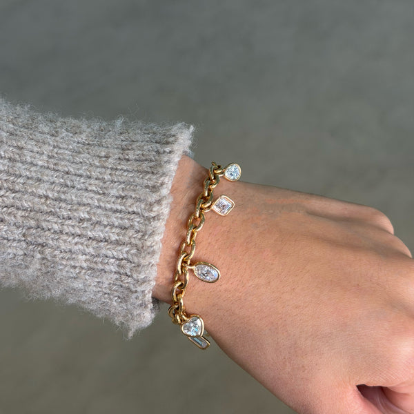 norman-silverman-fancy-shape-diamond-charm-bracelet-18k-rose-gold-B2497