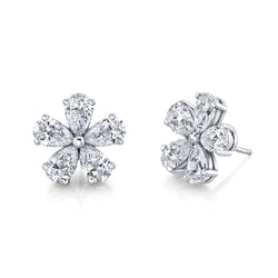 norman-silverman-flower-stud-earrings-pear-shaped-diamonds-white-gold-B22769