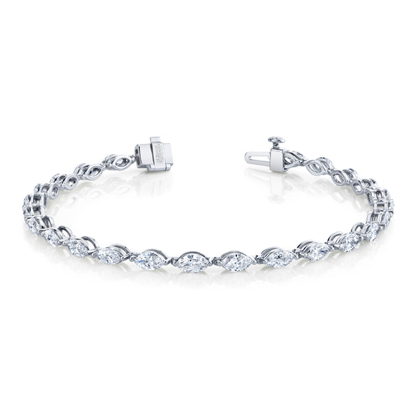 norman-silverman-marquis-diamond-tennis-bracelet-18k-white-gold-B3314