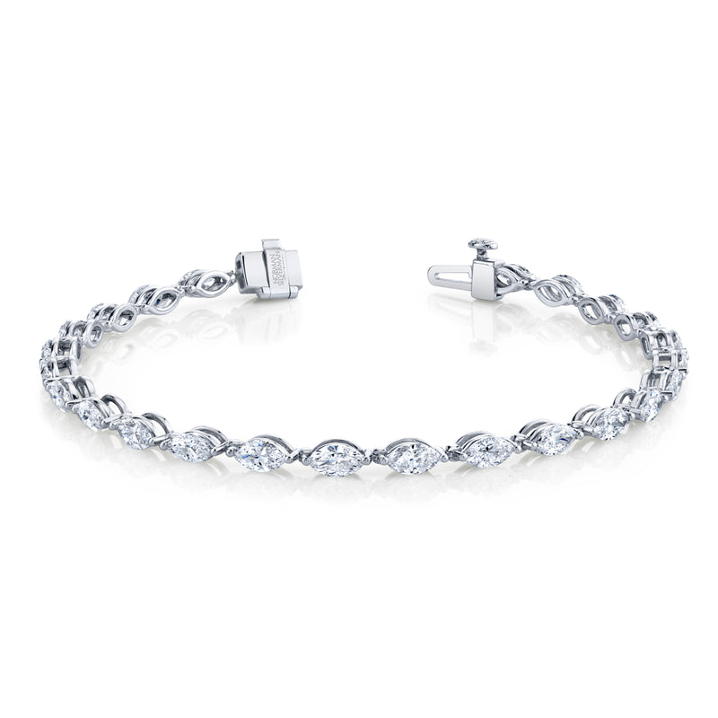 norman-silverman-marquis-diamond-tennis-bracelet-18k-white-gold-B3314