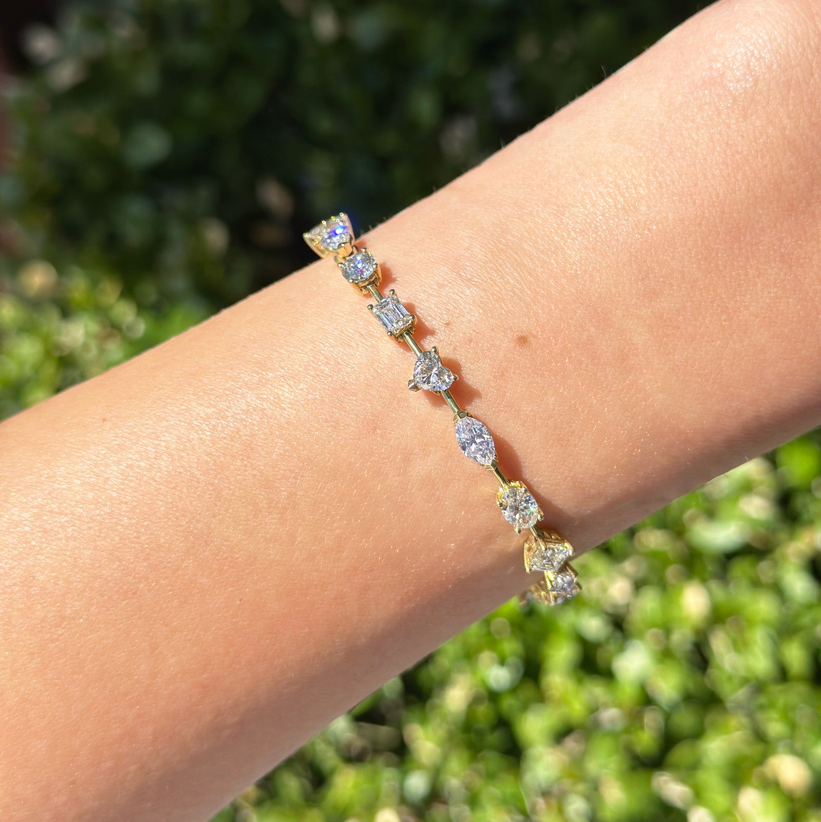 Norman Silverman - Mixed Shape Diamond Bracelet, 18k Yellow Gold