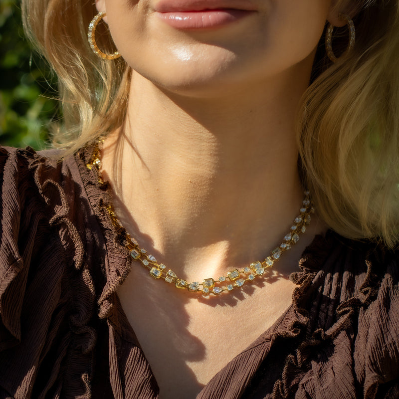 norman-silverman-mixed-shape-diamond-necklace-18k-yellow-gold-N3348