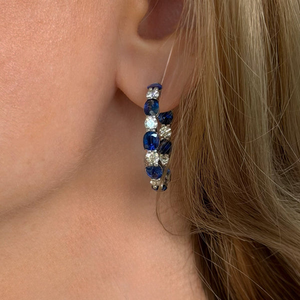norman-silverman-sapphire-and-diamond-hoops-F23373