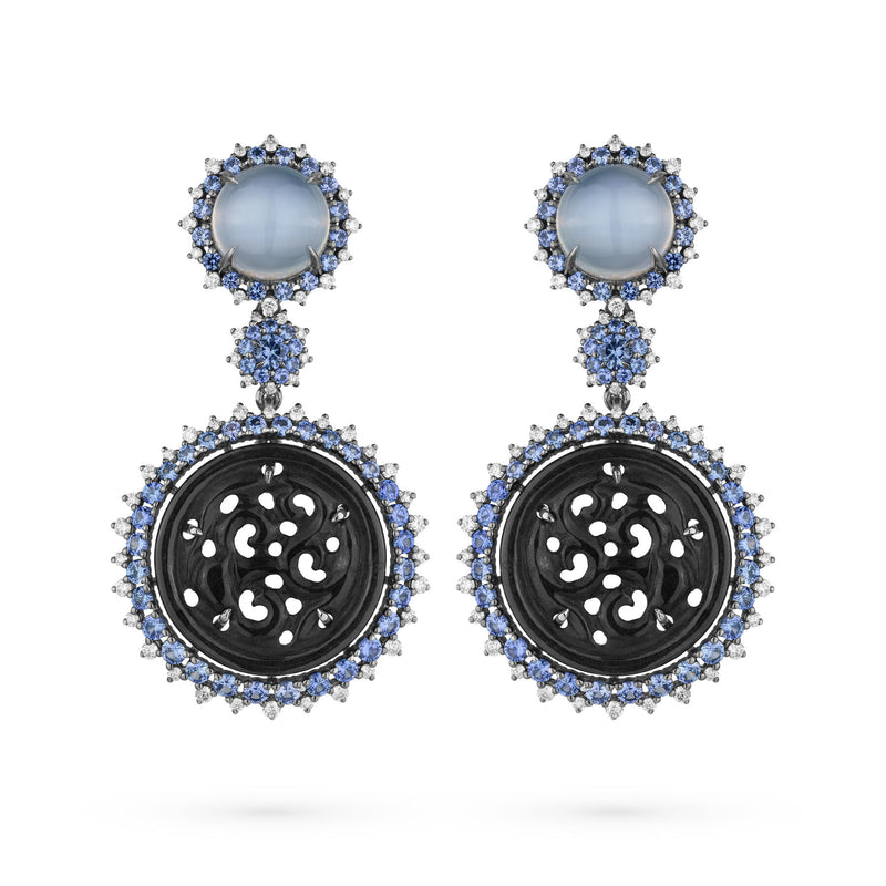 paul-morelli-black-jade-drop-earrings-diamonds-catseye-moonstone-blue-sapphires-18k-white-gold-ER5025-1997
