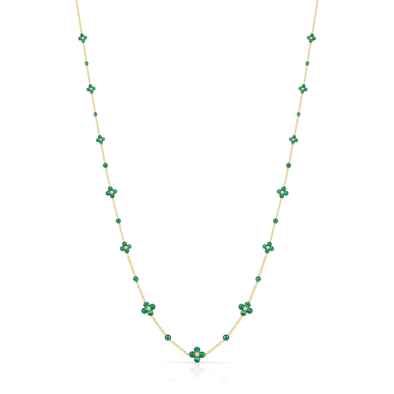 Paul Morelli  - Sequence - 36" Malachite Necklace, 18k Yellow Gold