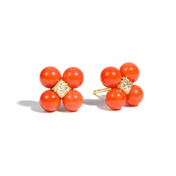 paul-morelli-sequence-red-coral-and-diamond-cluster-stud-earrings-18k-yellow-gold-ER4863-RCD