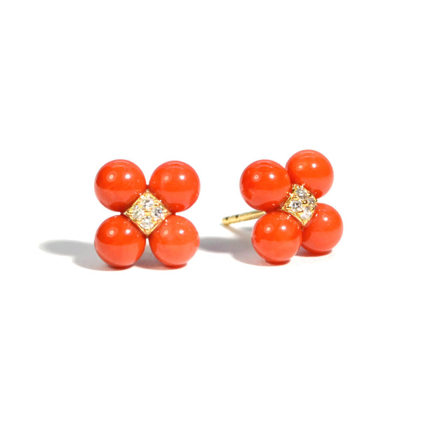 paul-morelli-sequence-red-coral-and-diamond-cluster-stud-earrings-18k-yellow-gold-ER4863-RCD