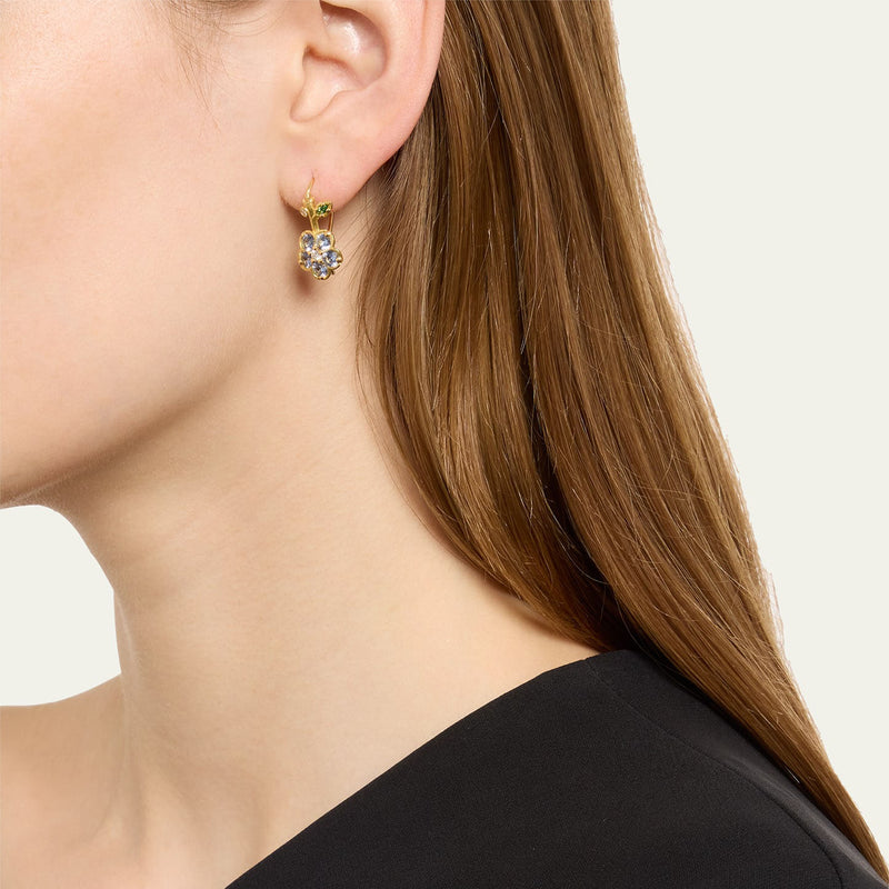 Paul Morelli - Wild Child Drop Earrings with Diamonds and Yellow Sapphires and Tsavorite, 18k Yellow Gold