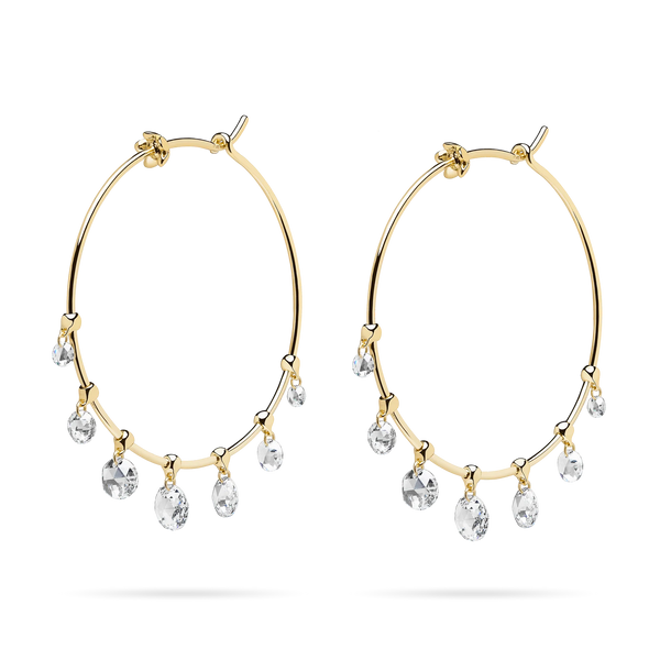 Paul Morelli - Wind Chime Hoop Earrings with Diamonds, 18k Yellow Gold