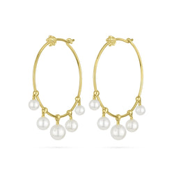 Paul Morelli - Wind Chime Pearl Hoop Earrings, 18k Yellow Gold