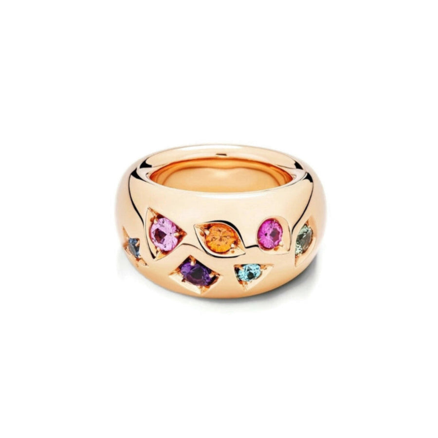Pomellato - Iconica - Band Ring with Color Gemstones, 18k Rose